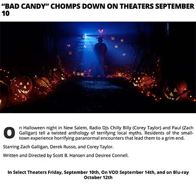 “BAD CANDY” CHOMPS DOWN ON THEATERS SEPTEMBER 10